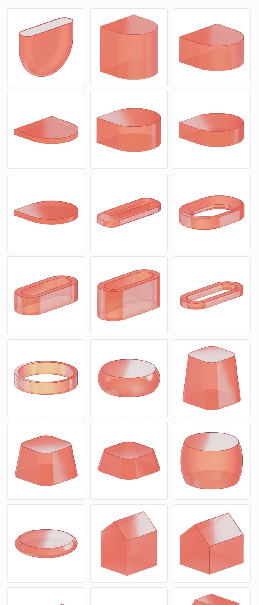 Scrolling the sticker shape library