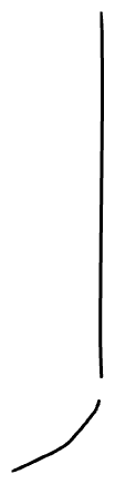 A student's uncertain first mark, with two rough forms dropped in beside it